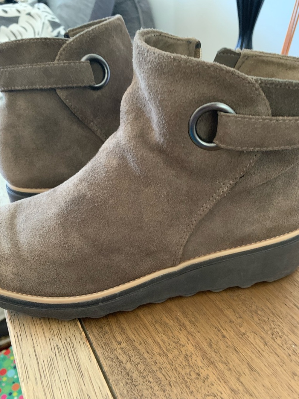 Clark’s Collection B Suede Ankle Boots in Taupe